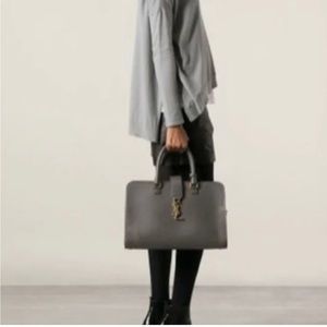 YSL Saint Laurent Gray Cabas Monogram Bag satchel/crossbody tote